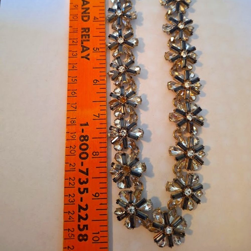Loft black and crystal snowflake statement necklace